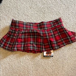 Red plaid Teachers Pet pleated mini skirt